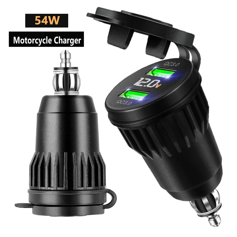 High-Speed Motorcycle USB Charger with Quick Charge Adapter 12V-24V
