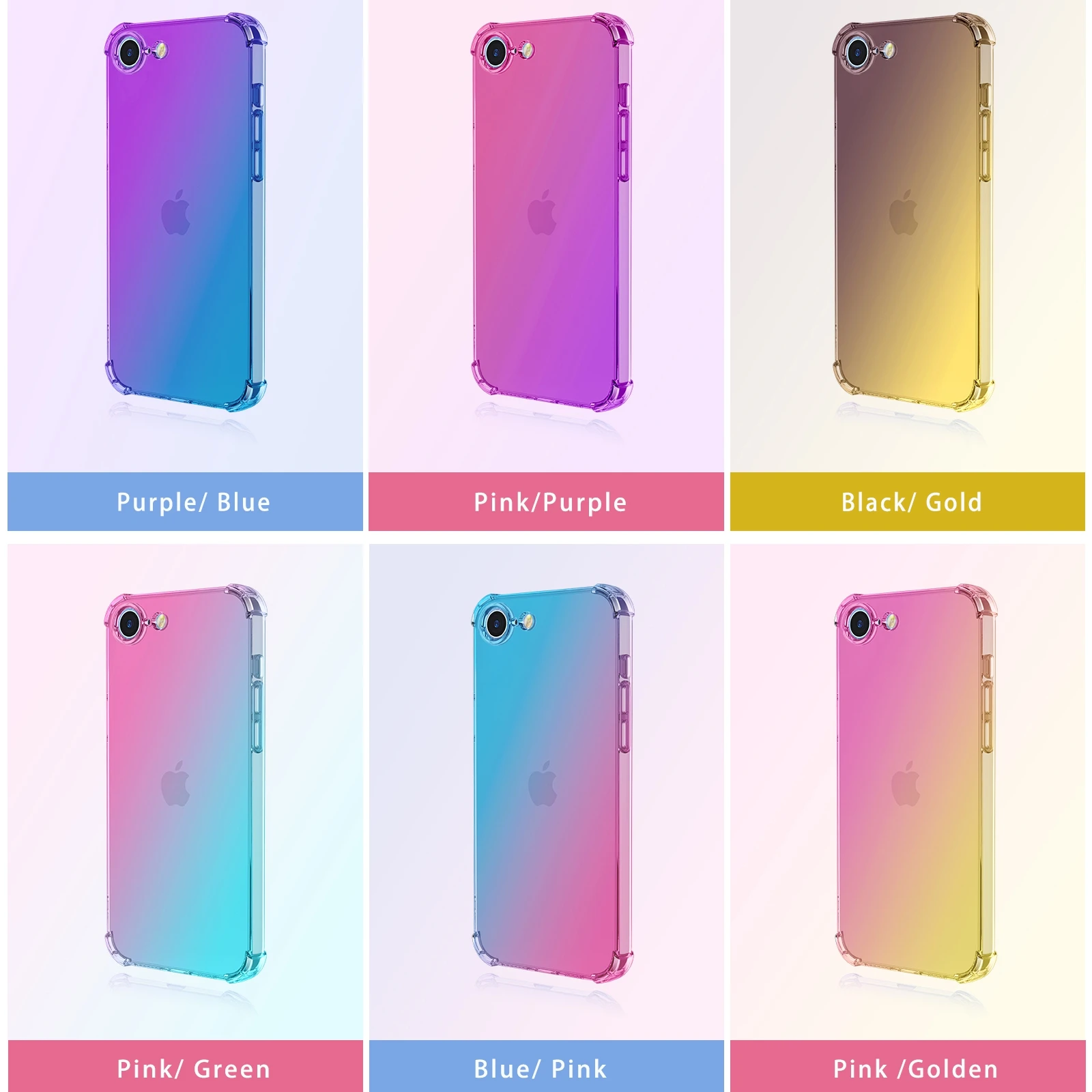 Gradient Airbag TPU Shockproof Protective Phone Case Cover