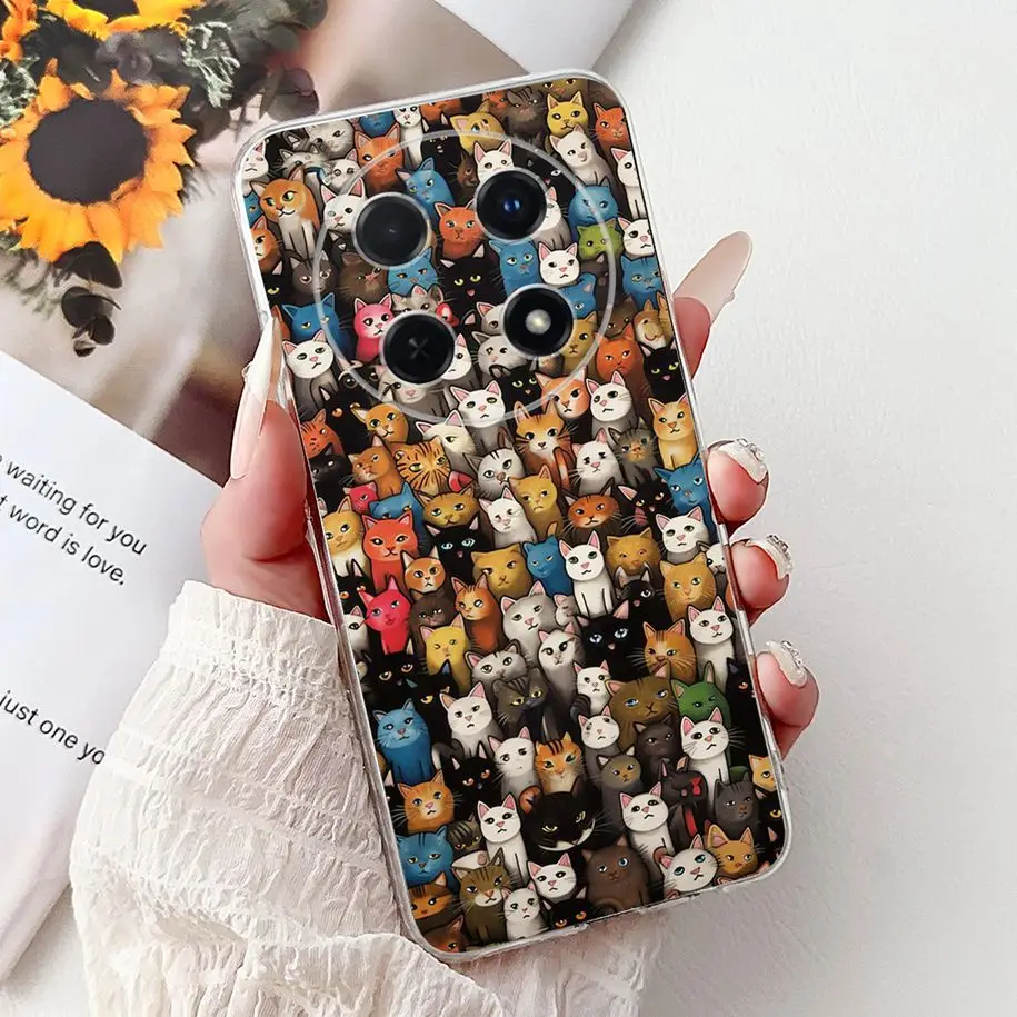 Cute Cartoon Cat Marble Soft Silicone Case - 2025 Edition