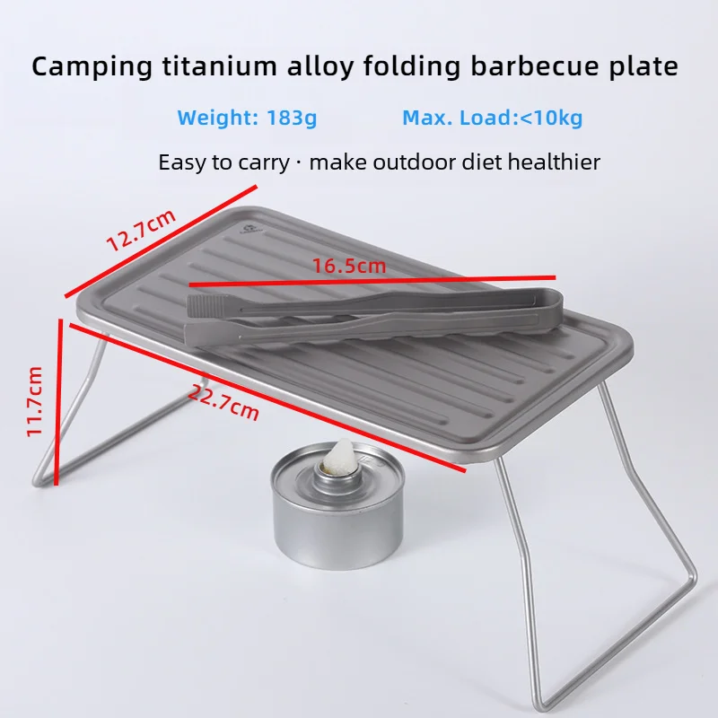 Pink Squirrel Mini Titanium Bbq Plate Portable Outdoor Pieghevole Griglia Da Campeggio Griglia Per Barbecue Ultraleggera Bracke E Clip Per Barbecue