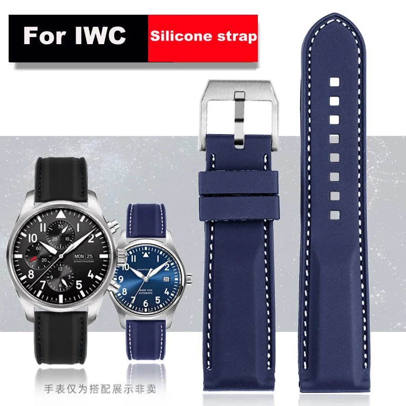 

For IWC silicone watch with Portuguese meter Portuguese seven pilot timing mark 18 little prince Bracelet 21mm