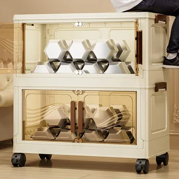 Foldable Storage Box with Clear Door - Spacious, Durable, and Easy-to-Assemble - Ideal for Organizing Clothes, Books, Toys, and 6