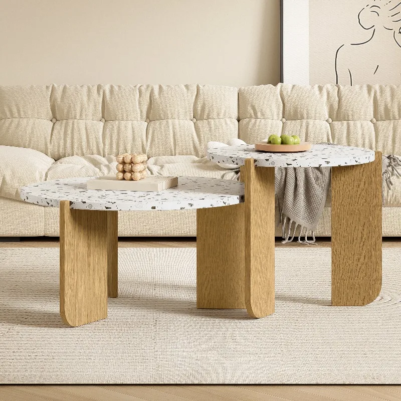 LOCAL Moderner Zusammenstellbarer Couchtisch, Beistelltisch, Couchtisch-Set für Wohnzimmer, Sofa-Beistelltisch und Balkon – Detail 8