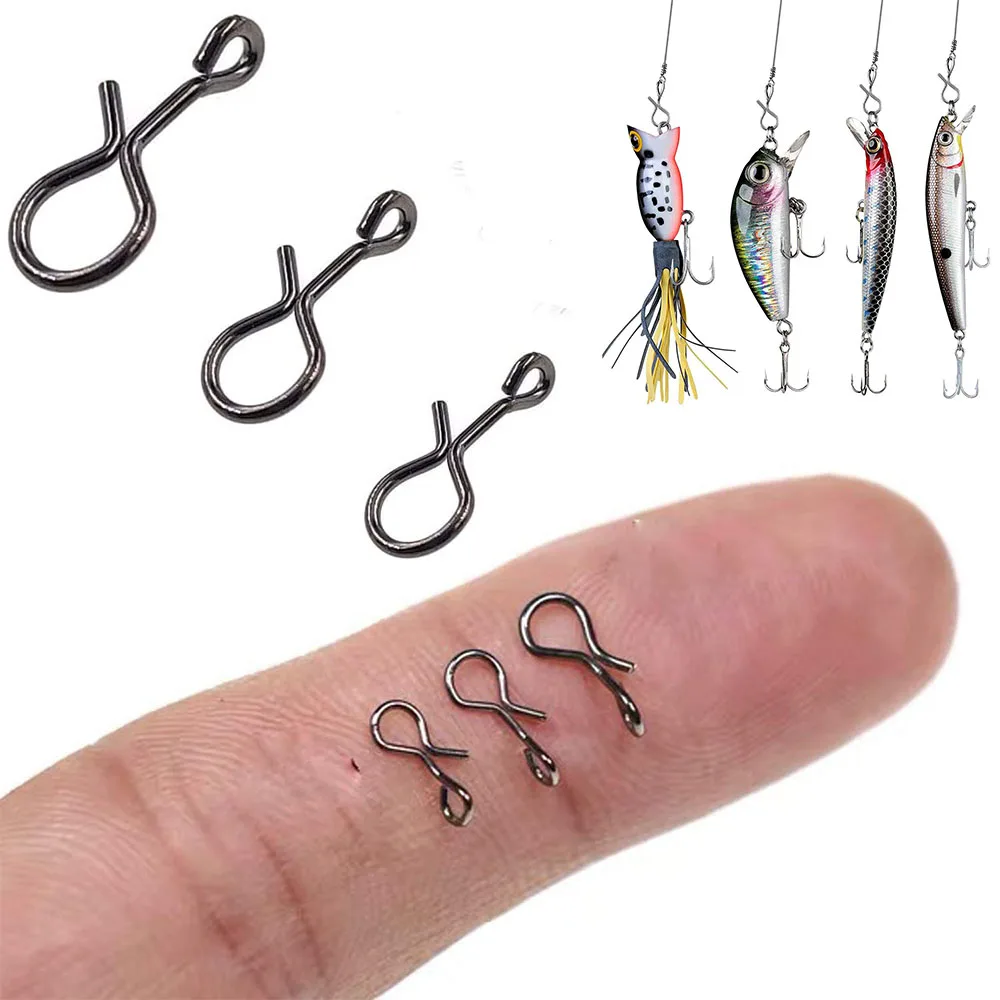 20/50Pcs/Lot Fishing Snap Quick Change No Knot Fast Easy Fly Hook Lures