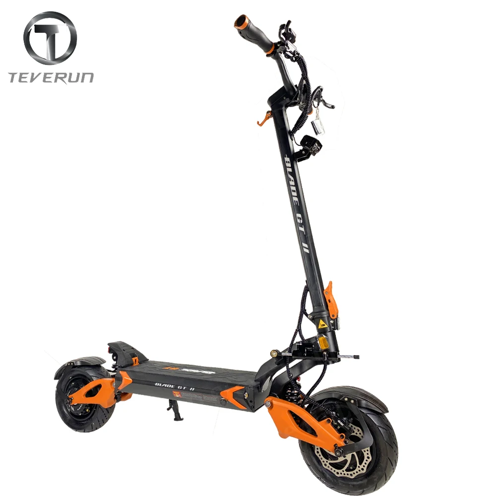 Blade GT II 60V 26Ah Dual Motor 2*1600W LED Display NFC Top Speed 85km/h Full Hyd Brake Finger Throttle 10inch Teverun Scooter