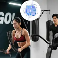 Cordless Battle Ropes Cordless Fat Burning Ropes 2 Pieces Cardio Training Equipment For Boxing Calisthenics MMA Home Outdoor 4