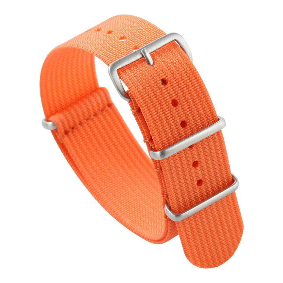 Enhanced Nylon Ribbed Stripe Watch Strap - Military Style Wristband Accessory