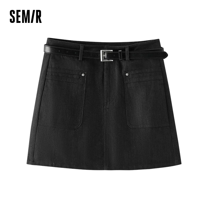 Semir Women Skirt High Waist Belt Mini Slim Fit Leg Lengthening Cool Vintage Versatile A Line 2026 Summer Top - Image 2