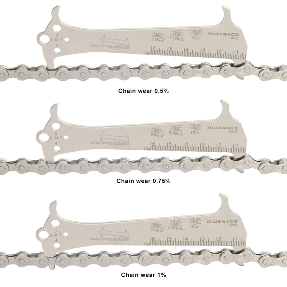Bike Repair Tool Chain Checke Ruler Chain Checking Gauge Indicator Measuring Ruler Stainless Steel High Quality