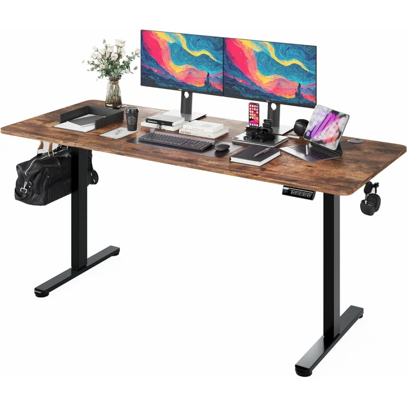 

Monomi Electric Standing Desk, 63 x 28 inches Height Adjustable Desk, Ergonomic Home Office Sit Stand Up Desk with Memory Preset