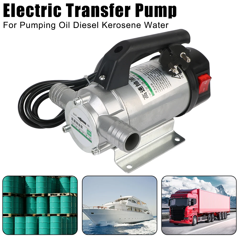 

50L/min For Pumping Oil Diesel Kerosene Water 380W EU Plug Electric Transfer Pump Automatic Fuel 12V 220V