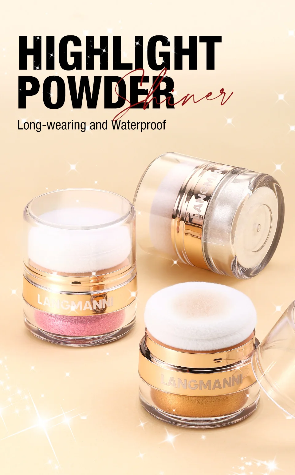 Description Picture 2 of itemHighlighter Powder Body Glitter Powder Shimmer Contour Blush Sparkling Makeup for Face Eye Body Highligh Makeup