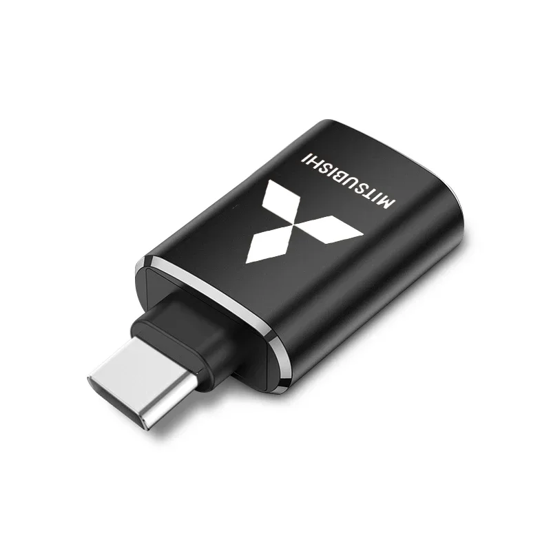 자동차 USB 타입 C 케이블 변환기 충전 어댑터 미쓰비시 랜서 ASX 미라지 파제로 엑스팬더 아트라지 용 자동차 용품 엠블럼