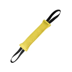 Durable Jute Bite Pillow Tug Toy for Interactive Dog Training (Yellow)