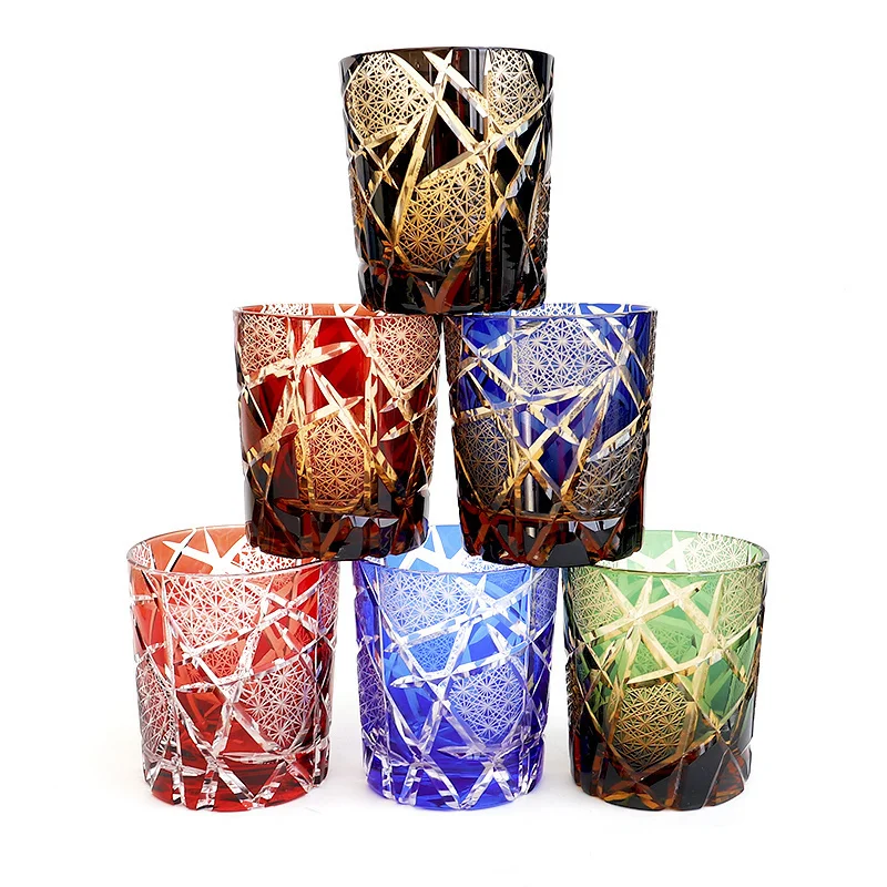 250Ml Amber Lightning Whisky Tumbler Glasses Japanese Royal Dedicato Edo Kiriko Wine Cups Xo Chivas Cognac Whisky Snifter Mug