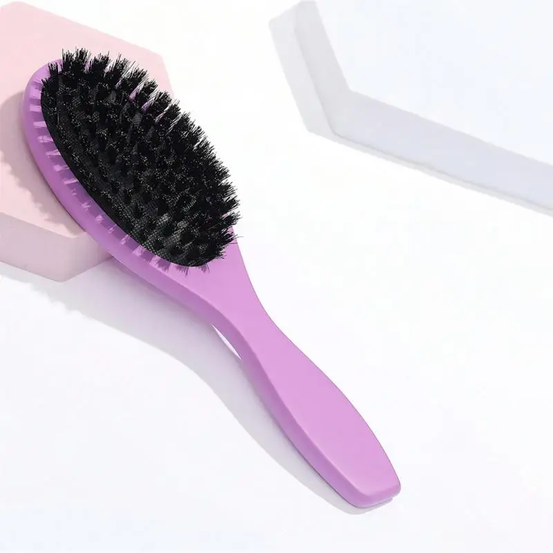 천연 멧돼지 강모 헤어 브러시, 정전기 방지, 두피 패들 브러시, 너도밤나무 나무 손잡이, 마사지 빗