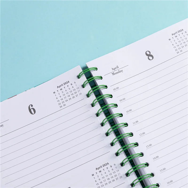 Colored Feathers 365 Day Calendar Planner Notebook for School Office Journaling schedule notebook,notebook diary journal,notebook diary