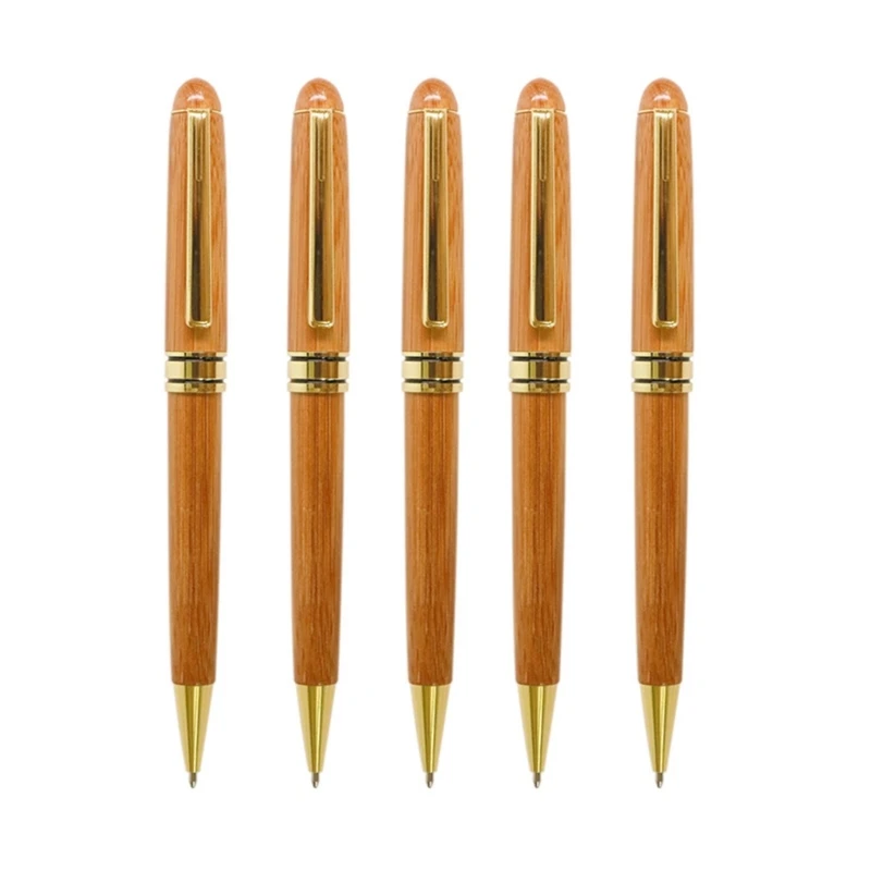 5Pcs Journal Business Bamboo Wood Pens Pens Ballpoint Pens Handcraft
