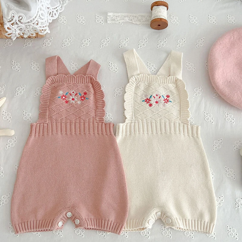 

Baby Bodysuits Clothes Fashion Embroider Knitted Newborn Body Suits Tops for Infant Boys Girls Jumpsuits Outfit One Piece Wear