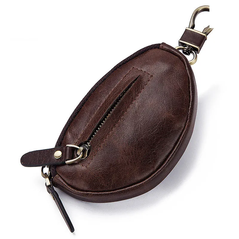 Genuine Leather Car Key Case Fashionable Casual Key Holder Wallet with Zipper Coin Pouch