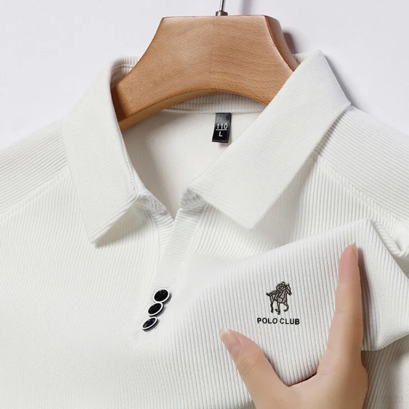 

Middle-aged Autumn Turn-down Collar Loose Plus Long sleeved busineShirt Luxurious Business Long-sleeved Shirt Golf Men Clothing