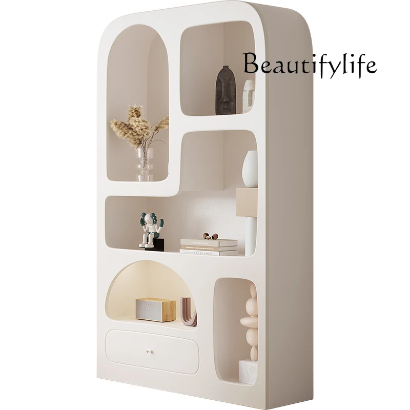 

Cream Wind Net Red Cave Cabinet Storage Cabinet Arch Bookcase Nordic Living Room Display Cabinet Bookshelf