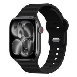 Premium Sport Silicone Watch Strap - Breathable, Durable, Soft, and Stylish Bracelet for 38 40 41 S10 - 42mm (Black)
