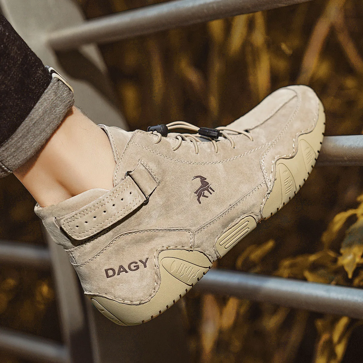 

NEW Italian Suede Pigskin Boots Hand Sewn High Top Men's Casual Shoes Cotton Shoes Toe Leather Boots For Men wholesale