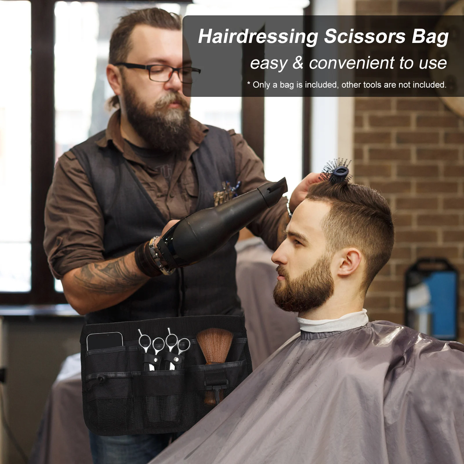 Scissors Pouch Belt Salon Barber Hairdressing Scissors Bag Holder Hair Stylist Tools Waist Bag Comb Shear Holder Leather Cloth