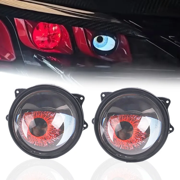 핫세일 12V 3인치 6모드 자동차 LED 안개등 다이나믹 플래싱 데빌 아이즈 LED 헤드라이트 프로젝터 렌즈 자동차 조명 액세서리