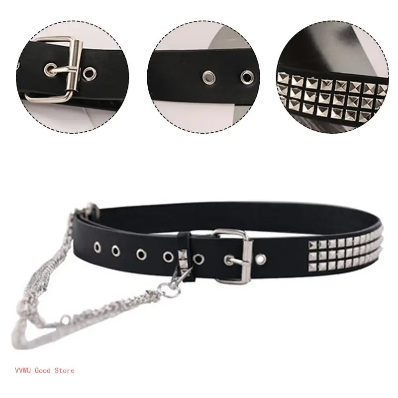 

Alloy Rivet Belt for Woman Man Adjustable Pin Buckle Belt for Jeans Coat Trouser