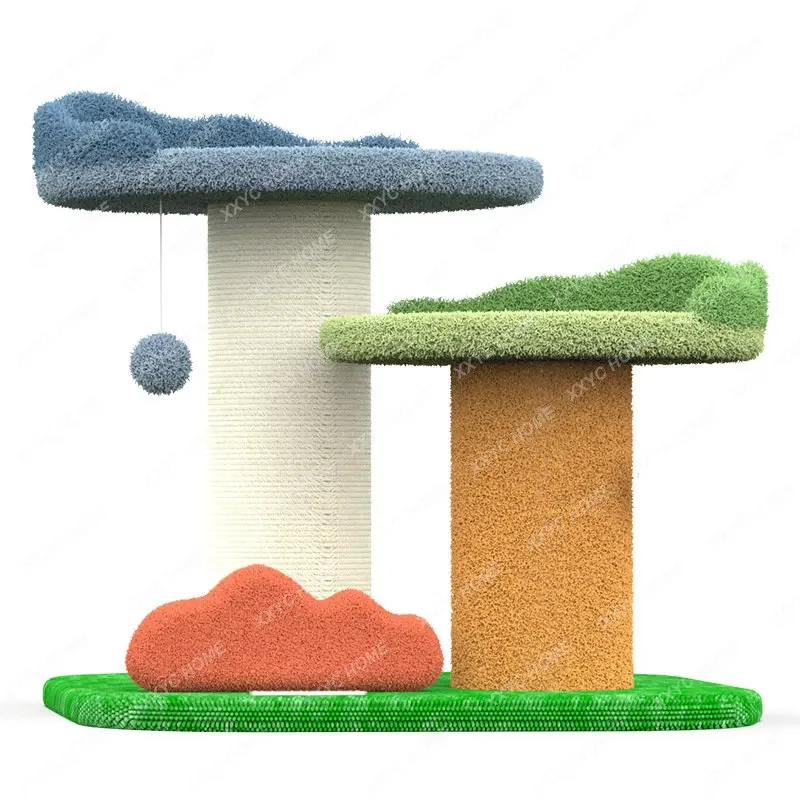 Cat Climbing Frame Cat Litter Tree Integrated Scratch Board Jumping Platform Rack Scratching Pole Young Supplies