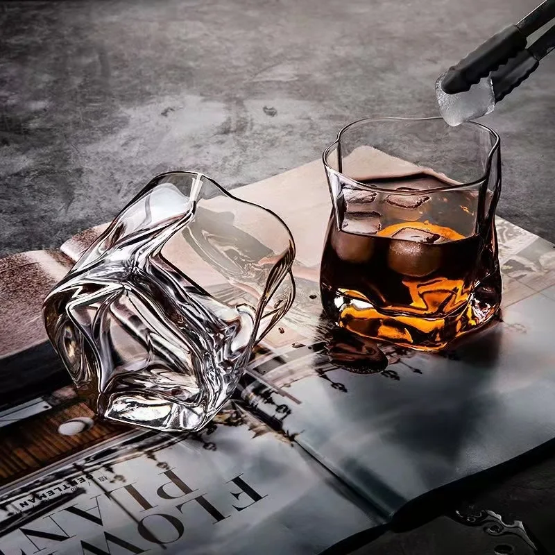230ML Glass Cup Juice Drink Coffee Mug Wave Pattern Handmade Bar Drinkware glass drinkware