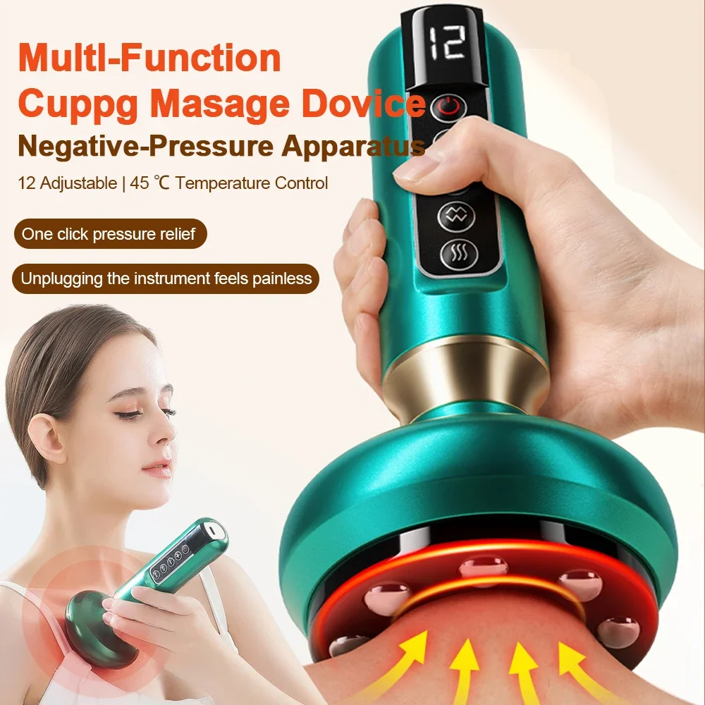 Anti Cellulite Infrared Cupping Massage Vacuum Cans Fat Burner Guasha Heating Scraping Massage Body Back Shoulder Slimming