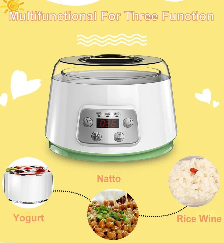 DMWD Mini Electric Yogurt Maker Automatic Leben Enzyme Fermenter Yoghurt Ceramic Container Cups Natto Rice Wine Ferment Machine