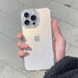 Luxury Glitter Bumper Bling Clear Silicone Acrylic Phone Case for iPhone 7 8 SE2 (Clear)