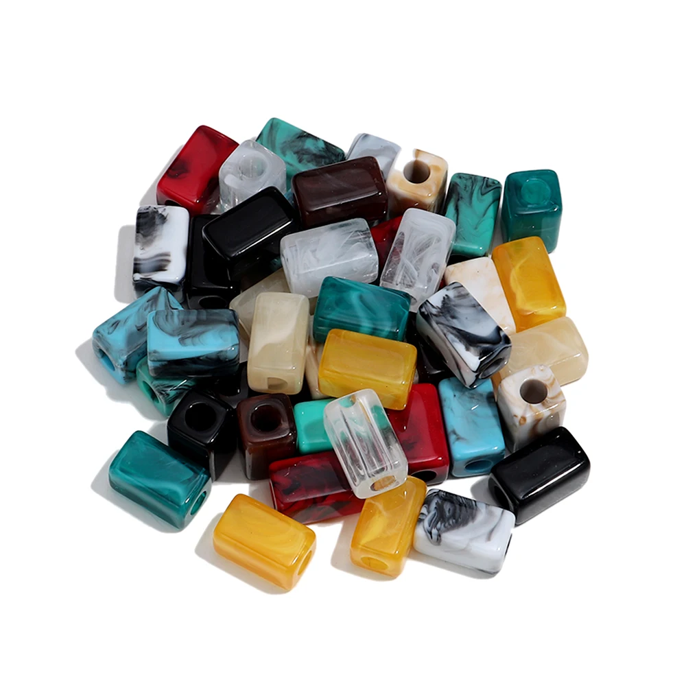 Elegant Marble Resin Geometric Beads for DIY Jewelry Crafting - 20 Piece Set