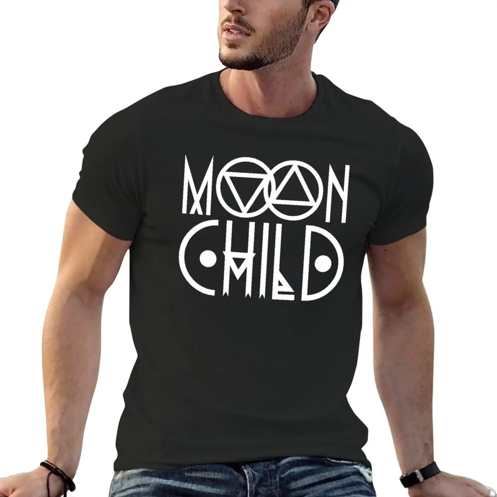

Moon Child T-Shirt summer tops quick-drying korean fashion mens clothes