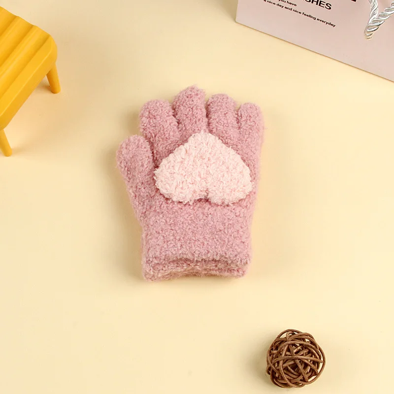 Baby boys girls gloves children late autumn early winter cute cartoon style full fingers gloves warm mittens 0-4 years
