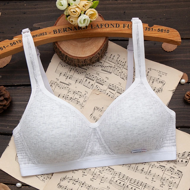 New Pure Cotton Girl Underwear Student Bra Developmental Thin Without Steel  - Training Bras - Aliexpress