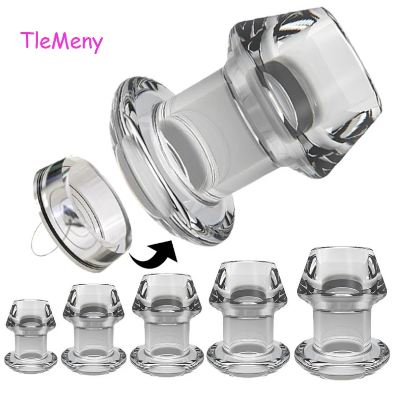 Anal Plug Dilator 5 Sizes Hollow Butt Plugs Tunnel/Cleaning/Expansion/Masturbator/Shower Enema Prostate Massager