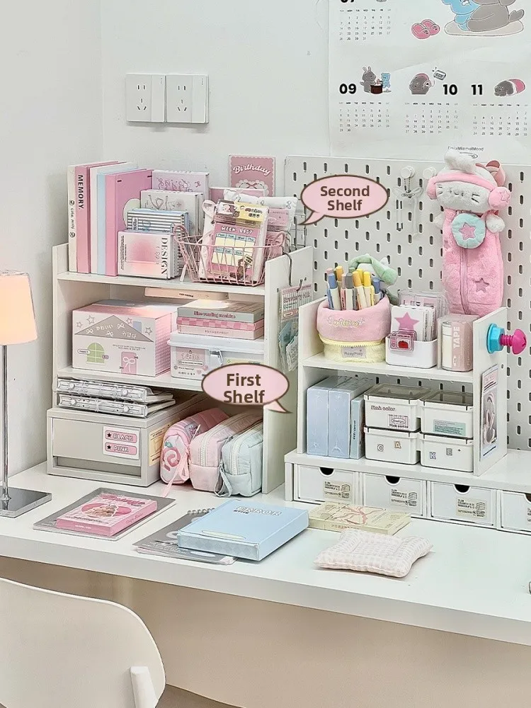 Multi-Layer Desktop Organizer Ra Study Desk Bookelf Stationery Storage Arrangement elf Home Use Student Learning Desk