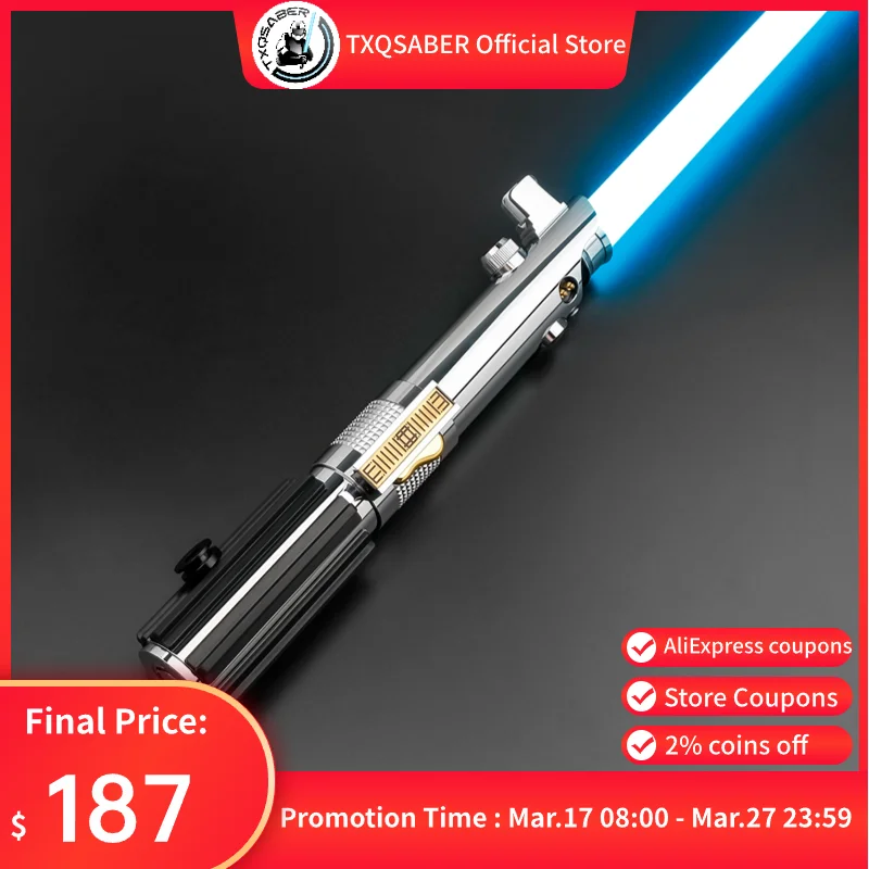 TXQSABER 아나킨 라이트세이버 프로피 레이저 픽셀 보드, 부드러운 스윙 메탈 힐트, LED 스트립 블레이드, SD 카드, 스카이워커 코스프레 완구