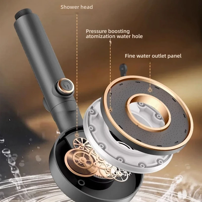 High Pressure 3 Modes Adjustable Shower Head Without Water Pipes Water-Saving Rainfall Spray Shower Spray Accessorie