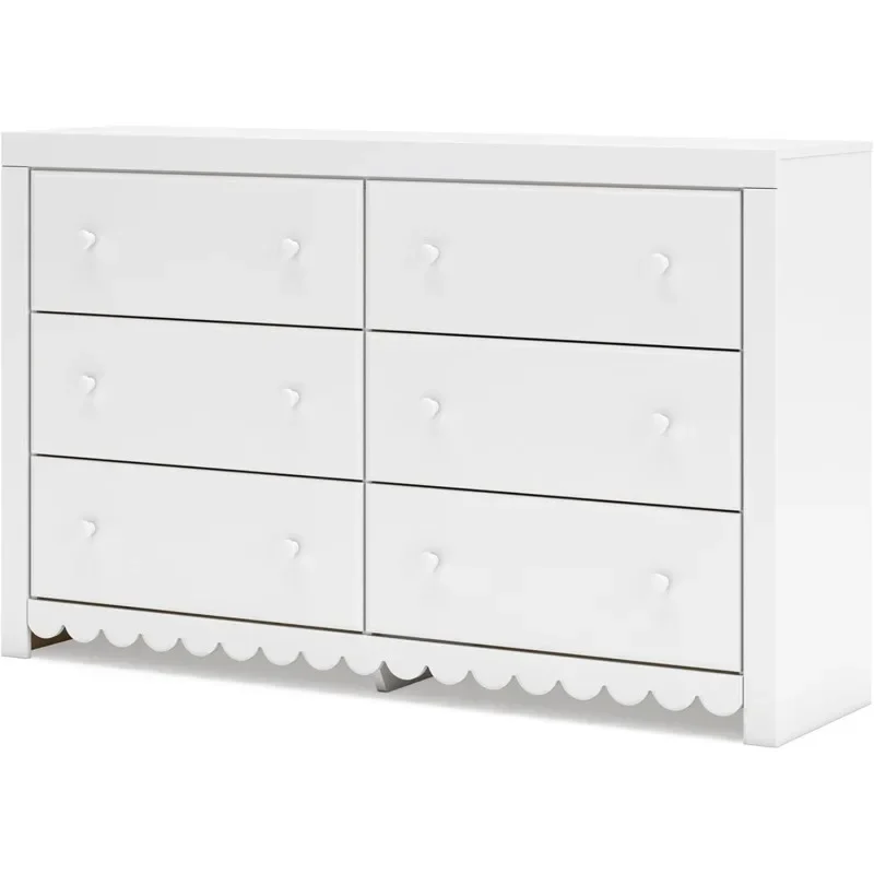 Drawer Dresser with Safety Stop and Scalloped High Quality