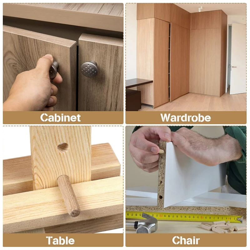 Wooden Dowel Pin 100/50pcs For Cabinet Drawer Furniture Fitting