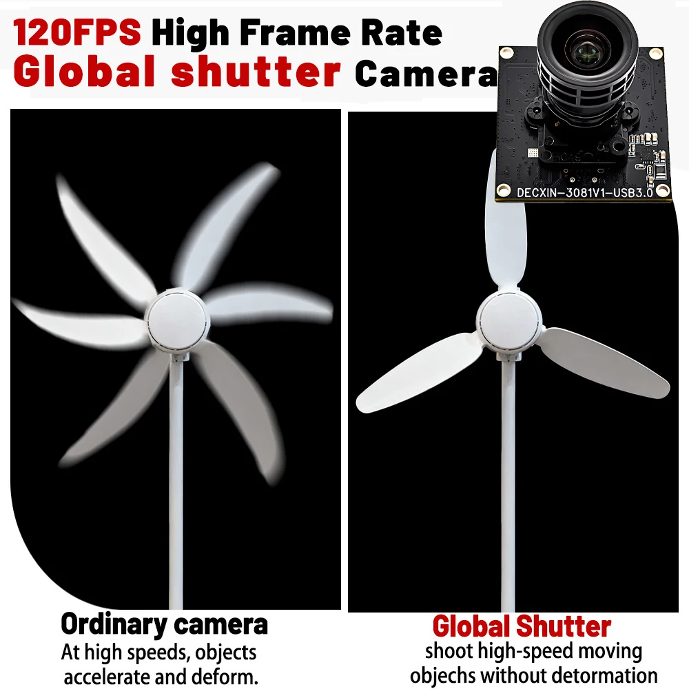 USB3.0 Global Shutter Camera 2.3MP 120FPS M16 Lens Industrial Camera, 1920x1200