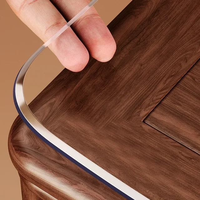Nappe transparente en PVC d'épaisseur, tapis de table à manger résistant à la chaleur, imperméable et résistant à l'huile, 1 pièce 5
