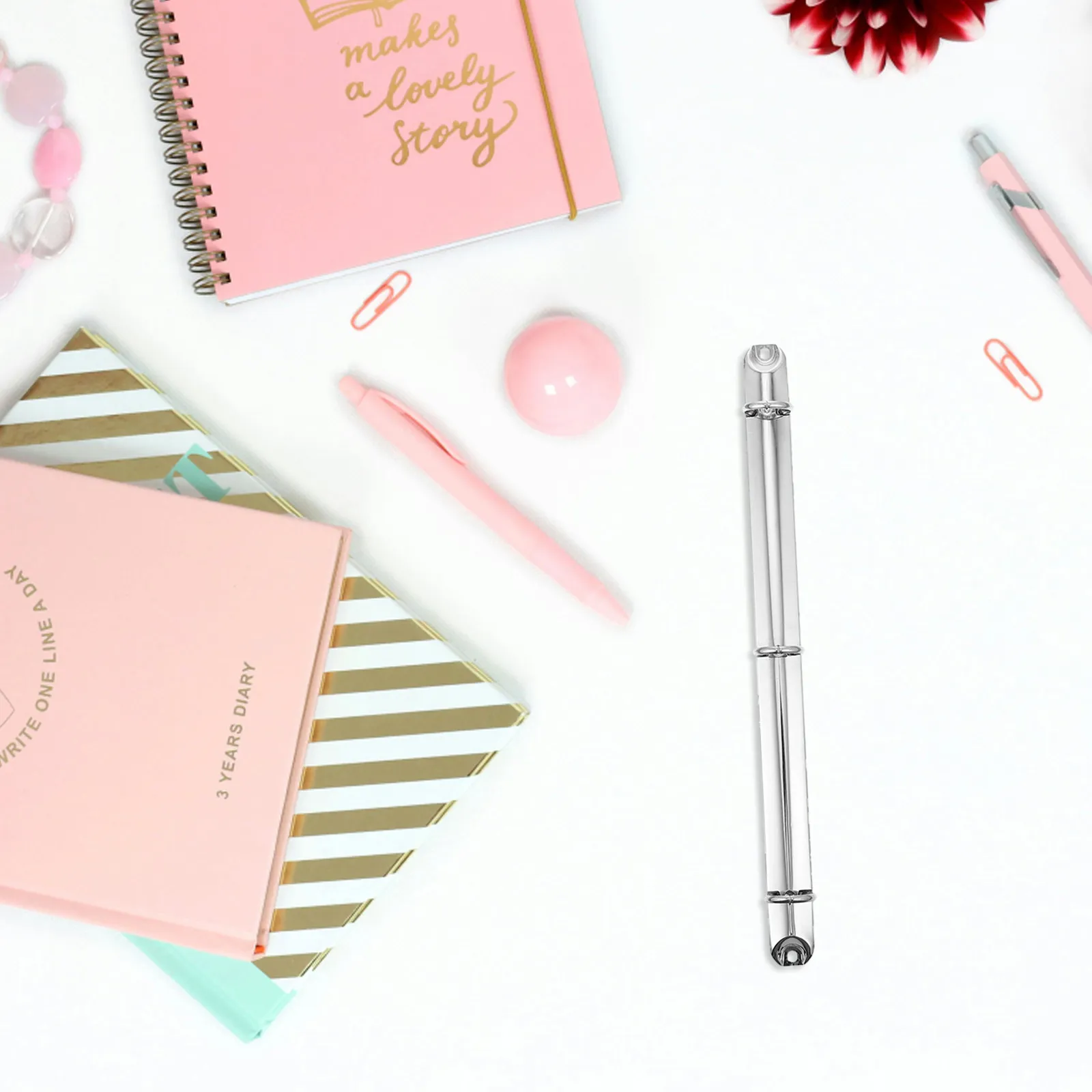 2Pcs A4 바인더 메커니즘 3 링 금속 링 바인더 인서트 루스 리프 북 노트북 DIY 주최자 프리젠 테이션 사진 앨범