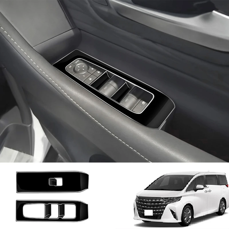 

For Toyota Alphard 40 Series 2023+ Spare Parts Parts Bright Black Door Armest Window Lift Switch Cover Glass Control Cover RHD